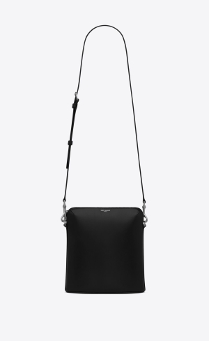 YSL Aidan North/South Small Camera Bag In Smooth Leder Schwarz | 67840-GBVD