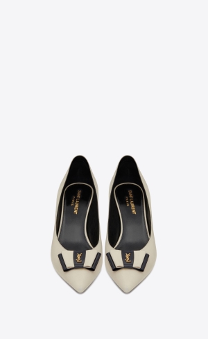 YSL Anaïs Bow Pumps In Smooth Leder Navy | 03257-LFYW