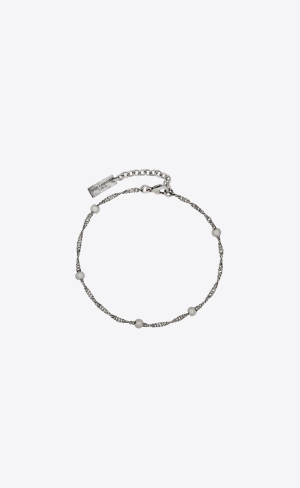 YSL Ball And Intertwined Chain Bracelet In Metal Silber | 43729-GVID