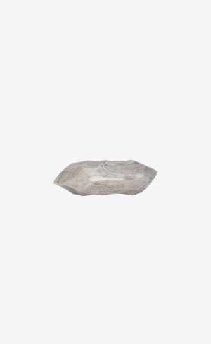 YSL Bumpy Organic Cuff In Metal Silber | 98231-ILGX