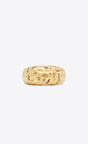 YSL Bumpy Textured Cuff In Metal Gold | 82360-EZOD