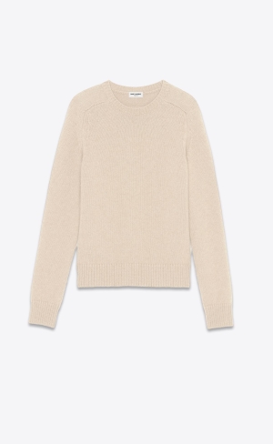 YSL Cashmere Pullover Beige | 31082-SVNX