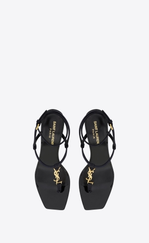 YSL Cassandra Sandals In Silk Satin Navy | 87943-ULYD