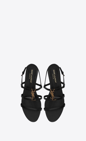YSL Cassandra Sandals In Smooth Leder Schwarz | 69370-LJIA