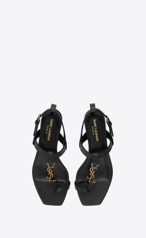 YSL Cassandra Sandals In Smooth Leder Schwarz | 75912-GQIP