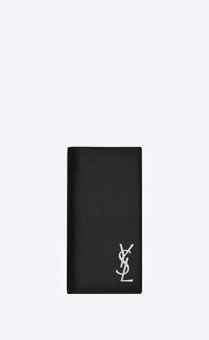 YSL Cassandre Continental Wallet In Smooth Leder Schwarz | 21759-UPEC