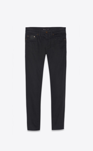 YSL Cropped Schlank-fit Jeans Schwarz | 61253-JNUV