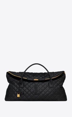 YSL Es Giant Travel Bag In Gesteppt Leder Schwarz | 70813-ZFHK