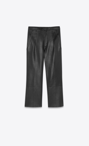 YSL Falten Pants In Lambskin Noir | 43217-YUCM