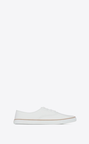 YSL Feliz Low Top Sneakers In Smooth Leder Blanc | 20165-ENOT