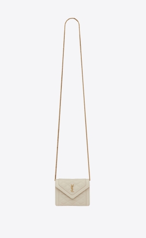 YSL Gaby Micro Bag In Gesteppt Lambskin Blanc Vintage | 23078-FKUC
