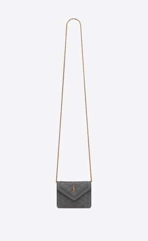 YSL Gaby Micro In Gesteppt Lambskin Storm | 51708-NQJS