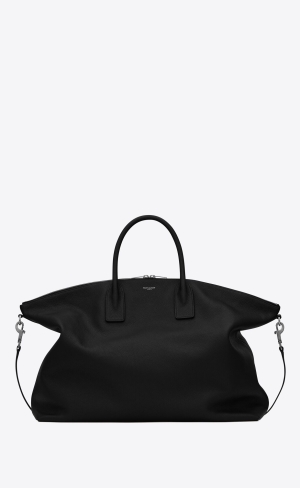 YSL Giant Bowling Bag In Soft Grained Leder Schwarz | 10698-PSON