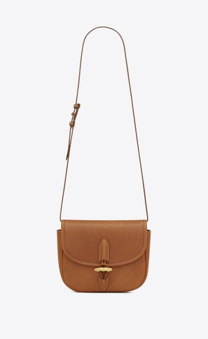 YSL Le Caban Satchel In Vegetable-tanned Leder Dunkelrot | 96025-CGEV