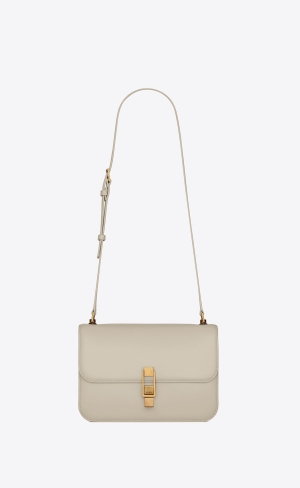 YSL Le Carré Satchel In Box Saint Laurent Leder Blanc Vintage | 05486-BDOP