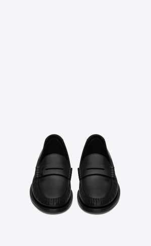 YSL Le Loafer Penny Slippers In Smooth Leder Schwarz | 05139-BYSW