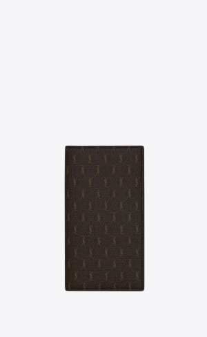 YSL Le Monogramme Continental Wallet In Cassandre Canvas And Smooth Leder Braun | 10326-MFSC