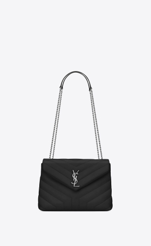 YSL Loulou Small Chain Bag In Gesteppt "Y" Leder Noir | 16874-NTUH