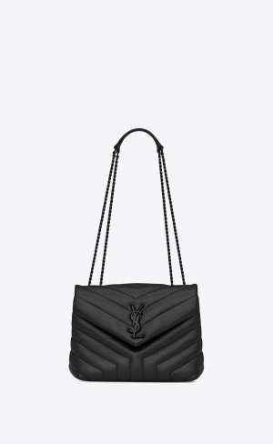 YSL Loulou Small Chain Bag In Gesteppt "Y" Leder Noir | 63051-QAEH