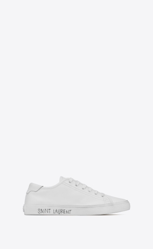 YSL Malibu Sneakers In Smooth Leder Weiß | 43927-HQJC