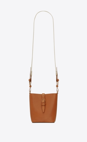 YSL Mini Bucket Bag In Vegetable-tanned Leder Braun | 27531-DNUT