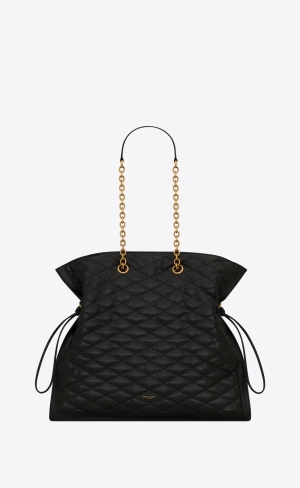 YSL New Pochon In Gesteppt Lambskin Schwarz | 58146-DHGY