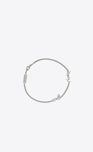 YSL Opyum Charm Bracelet In Metal And Rhinestone Silber | 96140-LFER