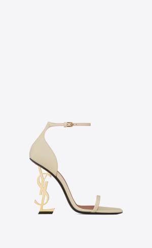 YSL Opyum Sandals In Smooth Leder Beige | 53297-OPKB