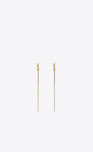 YSL Opyum Threader Earrings In Metal Gold | 63724-RBSW