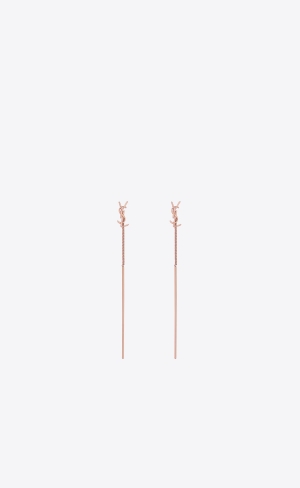 YSL Opyum Threader Earrings In Metal Rosa Gold | 65482-BKLN