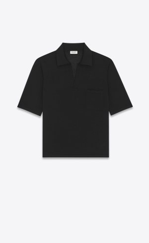 YSL Polo In Wolle Schwarz | 19642-XWVS