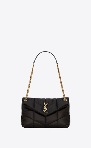 YSL Puffer Small In Gesteppt Lambskin Schwarz | 67435-IVLP