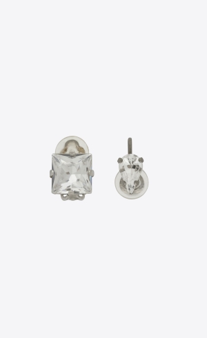 YSL Rhinestone Earcuffs In Metal Silber | 90846-PYHA