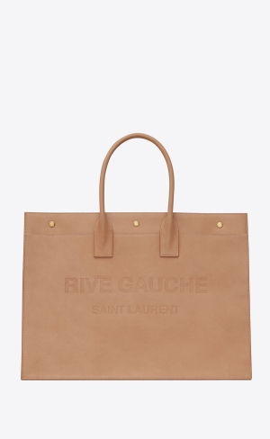 YSL Rive Gauche Large Tote Bag In Smooth Leder Orange | 09742-SZQT