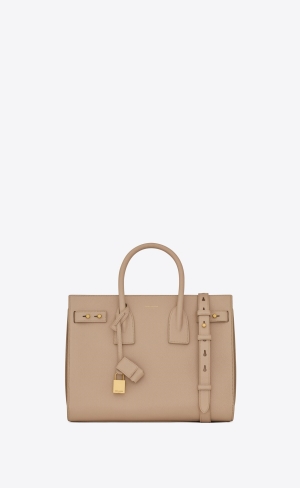 YSL Sac De Jour Supple Small In Grained Leder Dunkelbeige | 29105-LKTH