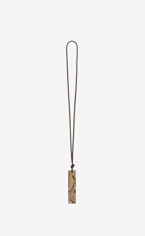 YSL Saint Laurent Hair Comb Necklace In Python Beige | 58462-OSEJ