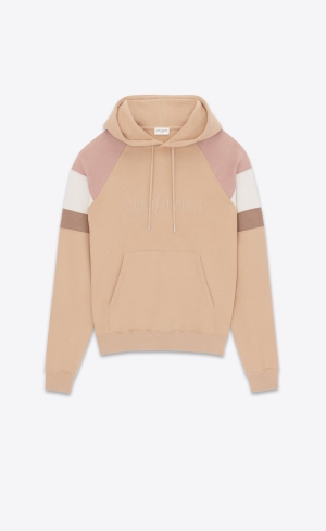 YSL Saint Laurent Hoodie Beige Rosa | 36197-XHUY