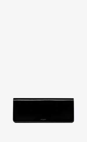 YSL Saint Laurent Paris Baguette Pouch In Lack Leder Schwarz | 10268-MLBV
