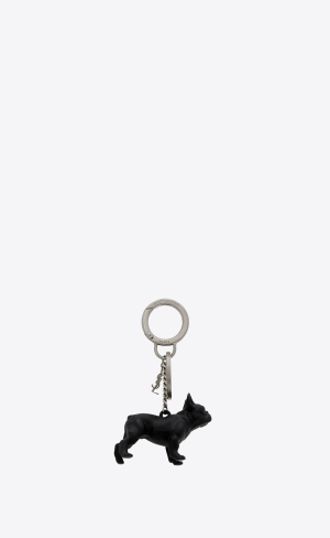 YSL Saint Laurent Pepe Keyring Schwarz Weiß | 06539-LPBY