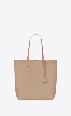YSL Shopping Saint Laurent N/S In Supple Leder Dunkelbeige | 08917-FEUC
