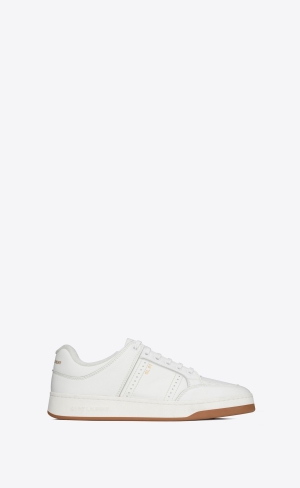YSL Sl/61 Low-top Sneakers In Smooth And Grained Leder Weiß | 27651-KFUI