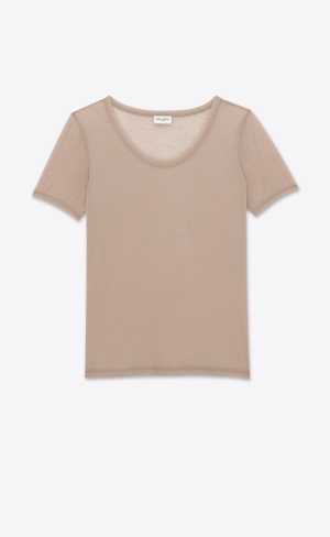 YSL T-shirt In Jersey Rosa | 74235-PFBZ