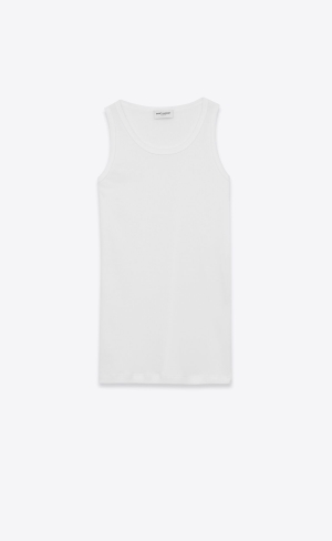 YSL Tank Top In Jersey Weiß | 31270-QZMJ