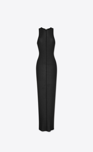 YSL Tank Top Kleider In Knit Schwarz | 27806-NGDE