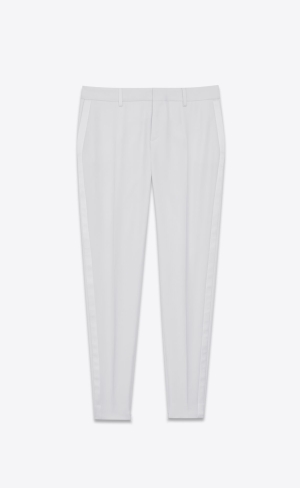 YSL Tuxedo Pants In Grain De Poudre Shell | 85091-LCDZ