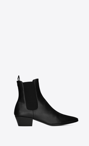 YSL Vassili Chelsea Booties In Smooth Leder Schwarz | 21704-GCUO